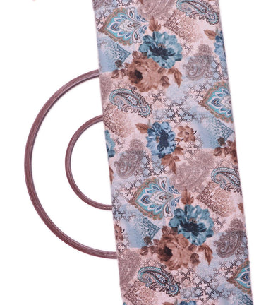 Blue Colour Floral Print Rayon Fabric